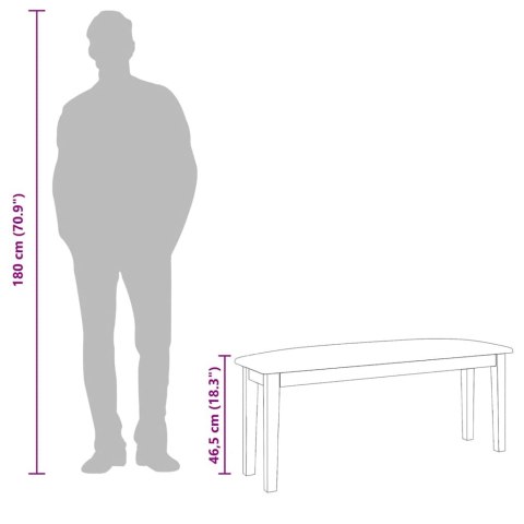 VidaXL Ławka 110 cm Drewno lite Guma