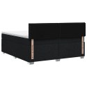 ŁÓŻKO BOX SPRING Z MATERACEM I LED CZARNY 140 X 190 CM TKANINA