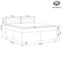 ŁÓŻKO BOX SPRING Z MATERACEM I LED JASNOSZARY 140 X 190 CM