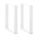 VidaXL Nogi do stołu jadalnego w kształcie litery U 2 szt. Białe 70x(72-73) cm Stal