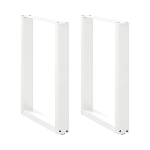 VidaXL Nogi do stołu jadalnego w kształcie litery U 2 szt. Białe 70x(72-73) cm Stal