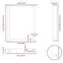 VidaXL Nogi do stołu jadalnego w kształcie litery U 2 szt. Białe 70x(72-73) cm Stal