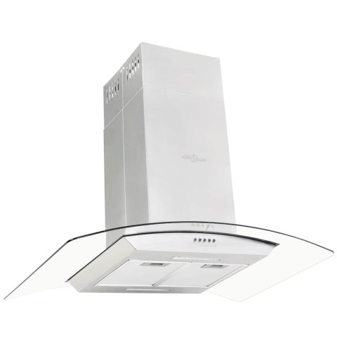 VidaXL Okap kuchenny LED, wyspowy, stal nierdzewna, 90 cm, 756 m³/h