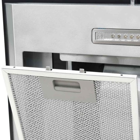 VidaXL Okap kuchenny LED, wyspowy, stal nierdzewna, 90 cm, 756 m³/h