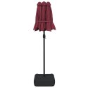 VidaXL Podwójny parasol ogrodowy z LED, bordowy, 316x145 cm