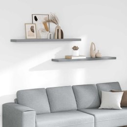 VidaXL Półki ścienne, 2 szt., szare, 120x23,5x3,8 cm, MDF