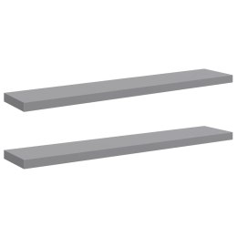 VidaXL Półki ścienne, 2 szt., szare, 120x23,5x3,8 cm, MDF