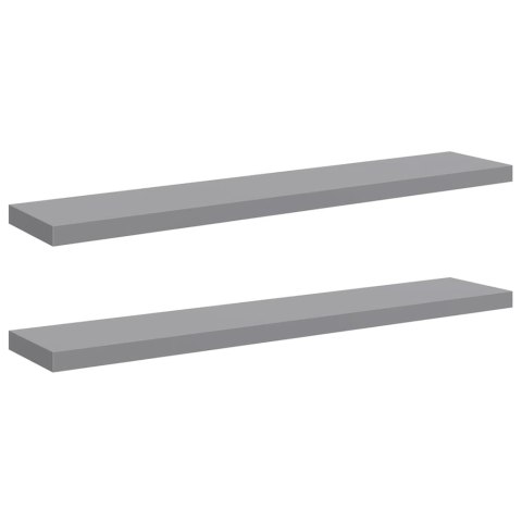 VidaXL Półki ścienne, 2 szt., szare, 120x23,5x3,8 cm, MDF