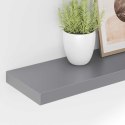 VidaXL Półki ścienne, 2 szt., szare, 120x23,5x3,8 cm, MDF