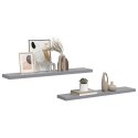 VidaXL Półki ścienne, 2 szt., szare, 120x23,5x3,8 cm, MDF