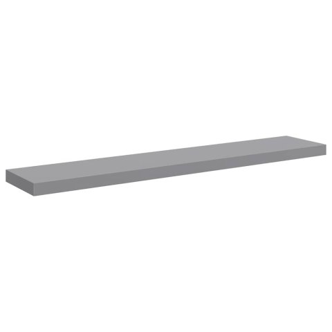 VidaXL Półki ścienne, 2 szt., szare, 120x23,5x3,8 cm, MDF