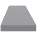 VidaXL Półki ścienne, 2 szt., szare, 120x23,5x3,8 cm, MDF
