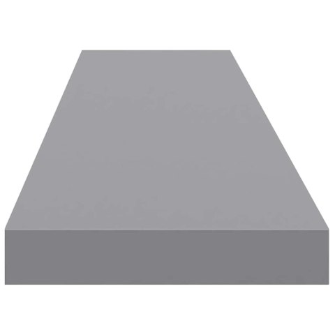 VidaXL Półki ścienne, 2 szt., szare, 120x23,5x3,8 cm, MDF