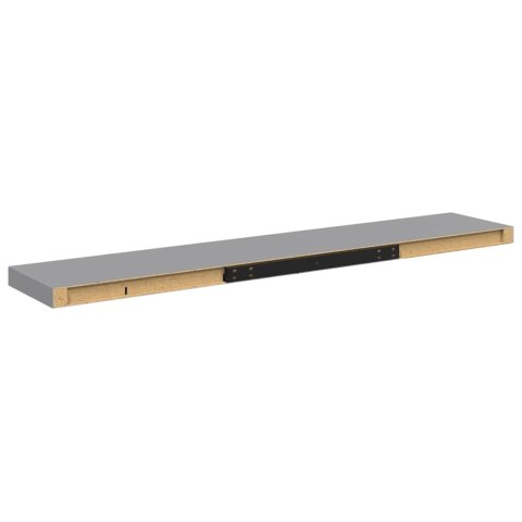 VidaXL Półki ścienne, 2 szt., szare, 120x23,5x3,8 cm, MDF