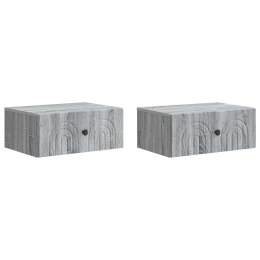 VidaXL Wisząca Szafka Nocna 2 szt. Szary Sonoma 49 x 34,5 x 20 cm