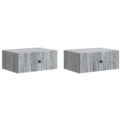 VidaXL Wisząca Szafka Nocna 2 szt. Szary Sonoma 49 x 34,5 x 20 cm