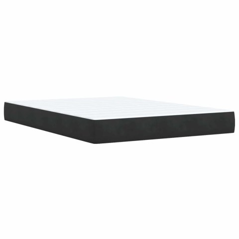 ŁÓŻKO BOX SPRING Z MATERACEM I LED CZARNY 140 X 200 CM WELUR