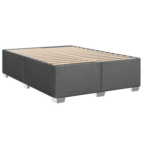 ŁÓŻKO BOX SPRING Z MATERACEM I LED CIEMNOSZARY 160 X 200 CM