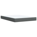 ŁÓŻKO BOX SPRING Z MATERACEM I LED CIEMNOSZARY 160 X 200 CM