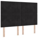 VidaXL Łóżko z pojemnikiem i materacem LED Czarny 140 x 200 cm Welur