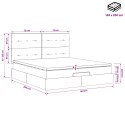 VidaXL Łóżko z pojemnikiem i materacem LED Czarny 140 x 200 cm Welur