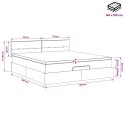 VidaXL Łóżko z pojemnikiem i materacem LED ciemnoszary 140 x 190 cm