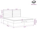 VidaXL Łóżko z pojemnikiem i materacem LED ciemnoszary 140 x 190 cm