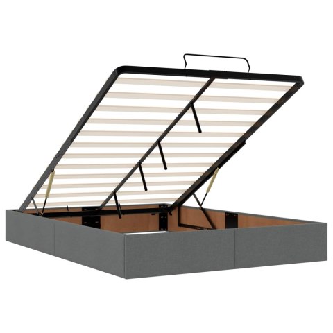 VidaXL Łóżko z pojemnikiem i materacem LED ciemnoszary 140 x 190 cm