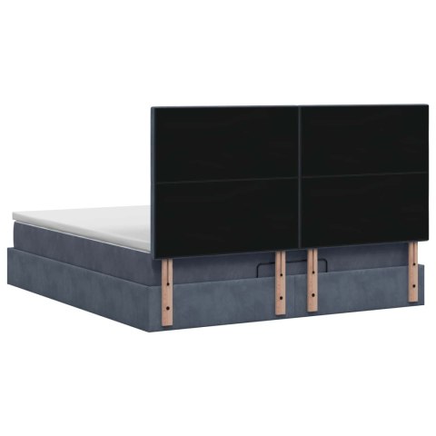 VidaXL Łóżko z pojemnikiem i materacem LED ciemnoszary 140 x 190 cm