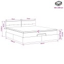 VidaXL Łóżko z pojemnikiem i materacem LED ciemnoszary 140 x 200 cm