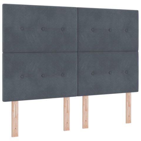 VidaXL Łóżko z pojemnikiem i materacem LED ciemnoszary 140 x 200 cm