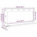 LUSTRO DO ŁAZIENKI Z OŚWIETLENIEM LED DĄB WĘDZONY 100X45X18CM