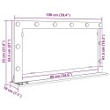 LUSTRO DO ŁAZIENKI Z OŚWIETLENIEM LED DĄB WĘDZONY 100X55X18CM
