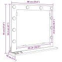 LUSTRO DO ŁAZIENKI Z OŚWIETLENIEM LED DĄB WĘDZONY 60X55X18CM