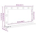 LUSTRO DO ŁAZIENKI Z OŚWIETLENIEM LED DĄB WĘDZONY 80X45X18CM
