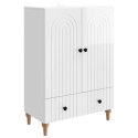 VidaXL Bufet Biały wysoki połysk 66 x 34,5 x 95 cm Drewno inżynieryjne