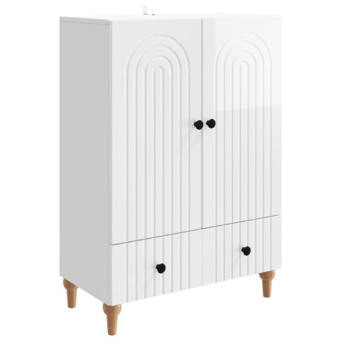 VidaXL Bufet Biały wysoki połysk 66 x 34,5 x 95 cm Drewno inżynieryjne