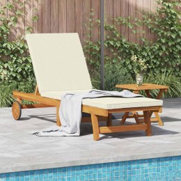 VidaXL Leżak Brązowy i Kremowy 199 x 63 x 85 cm Lite Drewno Akacji
