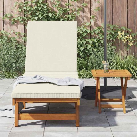 VidaXL Leżak Brązowy i Kremowy 199 x 63 x 85 cm Lite Drewno Akacji