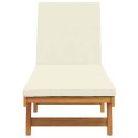VidaXL Leżak Brązowy i Kremowy 199 x 63 x 85 cm Lite Drewno Akacji