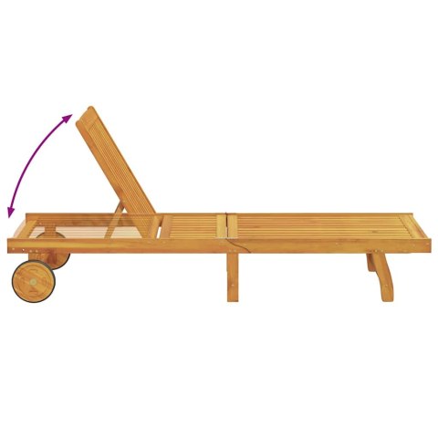 VidaXL Leżak Brązowy i Kremowy 199 x 63 x 85 cm Lite Drewno Akacji