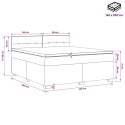 ŁÓŻKO BOX SPRING Z MATERACEM I LED CIEMNOSZARY 160 X 200 CM