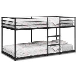 VidaXL Łóżko piętrowe bez materaca, czarne, 107x203 cm, stal