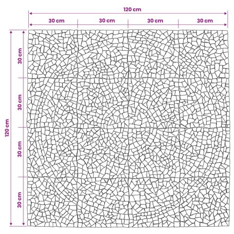 VidaXL Mozaikowe Płytki z Wzorem Słońca Wielokolorowe 120 x 120 cm