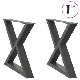 VidaXL Nogi do stolika kawowego 2 szt. Antracyt 50x(42-43,3) cm Stal