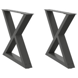 VidaXL Nogi do stolika kawowego 2 szt. Antracyt 50x(42-43,3) cm Stal