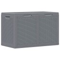 VidaXL Skrzynia ogrodowa, szara, rattan PP, 180 L