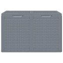 VidaXL Skrzynia ogrodowa, szara, rattan PP, 180 L