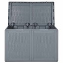 VidaXL Skrzynia ogrodowa, szara, rattan PP, 180 L