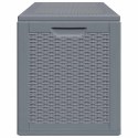 VidaXL Skrzynia ogrodowa, szara, rattan PP, 180 L